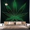 Green MJ Print Tapestry Marijuana Leaf 130*150 cm - Image 2