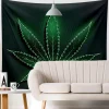 Green MJ Print Tapestry Marijuana Leaf 130*150 cm - Image 3