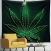 Green MJ Print Tapestry Marijuana Leaf 130*150 cm - Image 4