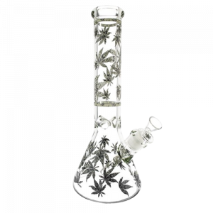Glow In The Dark Leaf Glass Beaker Bong – 7mm Thick