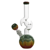 Colored Squiggly Glass Round Bong with Matching Cone Piece