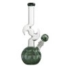 Colored Squiggly Glass Round Bong with Matching Cone Piece - Image 2