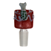 Handcrafted Double Wall Glass Cone Piece Features Lucky Frog On The Side – 14mm