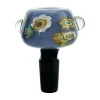 Exquisite Glass Slider Double Wall Cone Piece – 14mm Colored Japanese Flowers Design! - Image 3