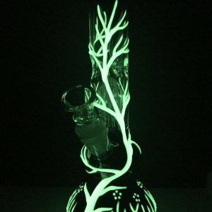 Glow in the Dark Bong 25cm with Tree Perc – Premium Glass Water Pipe
