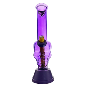 Medium Tornado Gripper Purple Skull Glass Bong 25cm