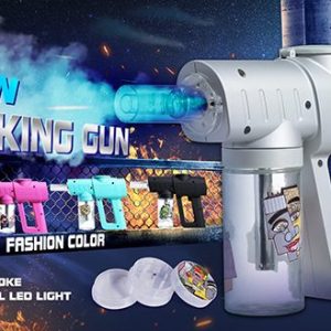 Electric Smoke Gun Bong with Built-in Battery – Rechargeable, LED, Airtight Jar & Grinder